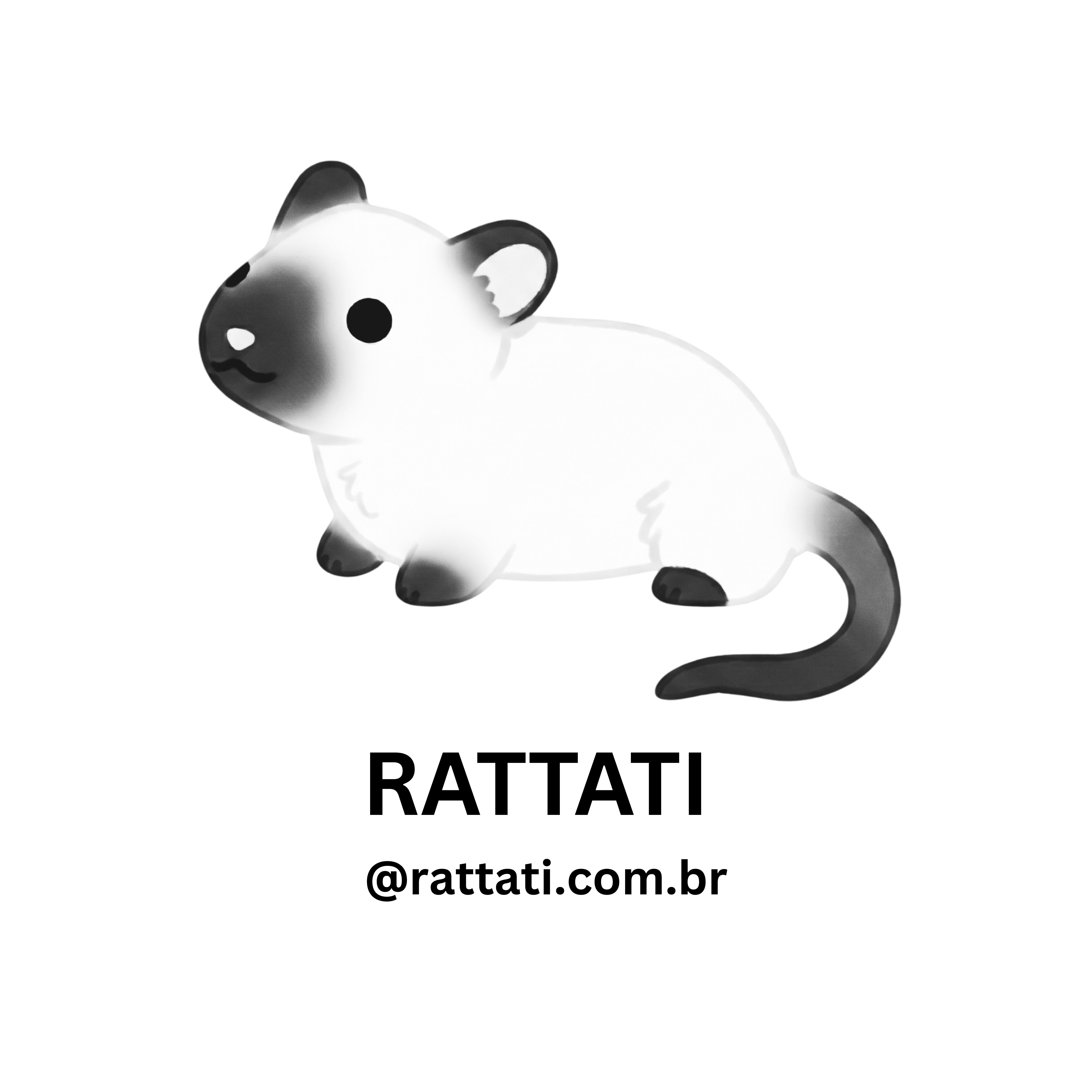 Logo Rattati com Ratinho Twister Siamês